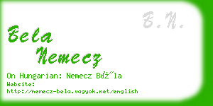 bela nemecz business card